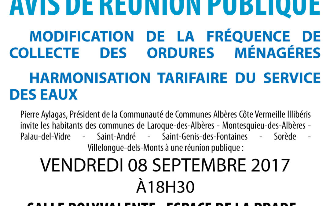 AVIS DE REUNION PUBLIQUE