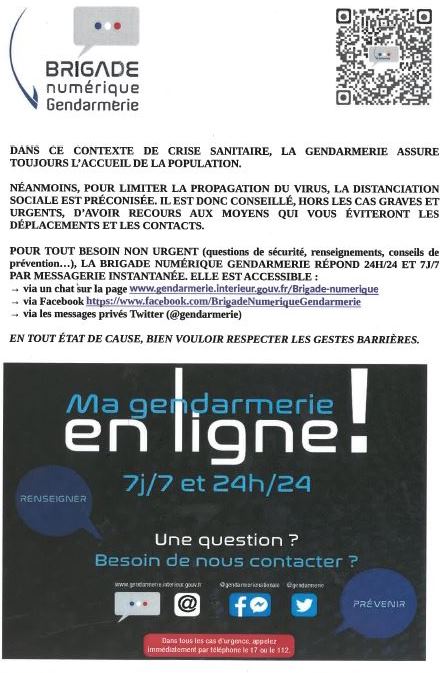 LA GENDARMERIE COMMUNIQUE