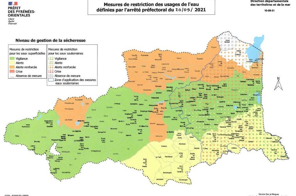 📢 Mesures de restrictions de l&rsquo;usage de l&rsquo;eau