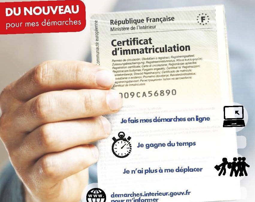 DEMARCHES POUR VOTRE CARTE GRISE