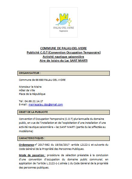 DOSSIER DE CONSULTATION ACTIVITES PLAN D&rsquo;EAU