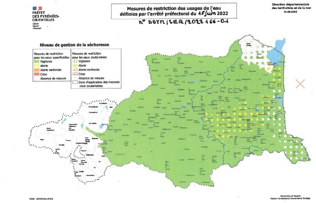 📢 Mesures de restrictions de l&rsquo;usage de l&rsquo;eau