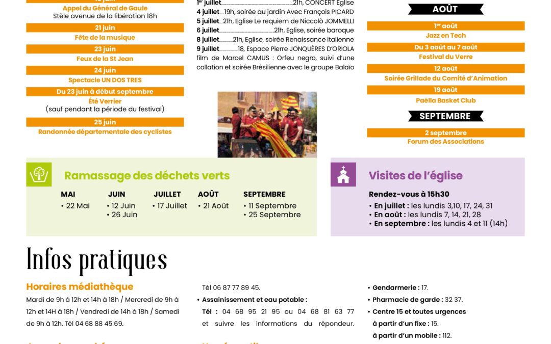 L&rsquo;AGENDA DE L&rsquo;ETE