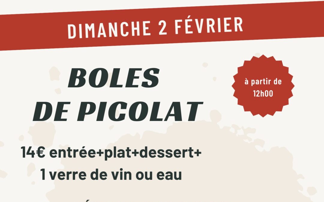 REPAS DANSANT BOLES DE PICOLAT