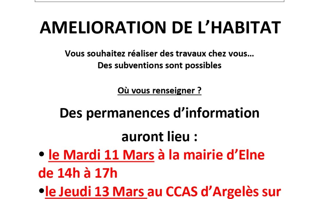 [PERMANENCES INFORMATION HABITAT]