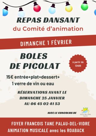 REPAS DANSANT BOLES DE PICOLAT